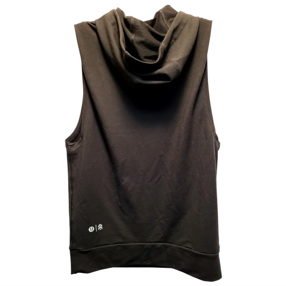 Lululemon X Barrys Black 'Stronger as One' Sleeveless Hoodie - Size 2 - Picture 5 of 8